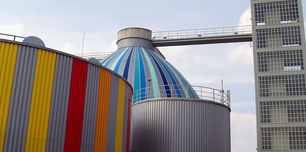 Ansicht einer industriellen Kläranlage